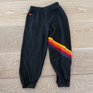 Aviator Nation Kids Black Joggers with Colorful Stripes